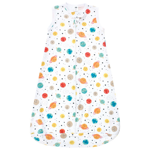 Hudson Baby Cotton Long-Sleeve Wearable Sleeping Bag, Sack, Blanket, Happy Planets Sleeveless