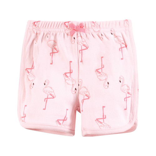 Hudson Baby Shorts Bottoms 4-Pack, Palm Flamingo