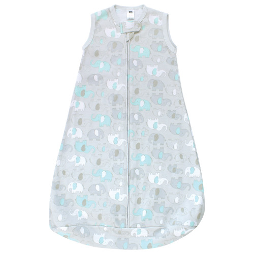 Hudson Baby Cotton Long-Sleeve Wearable Sleeping Bag, Sack, Blanket, Neutral New Elephant Sleeveless