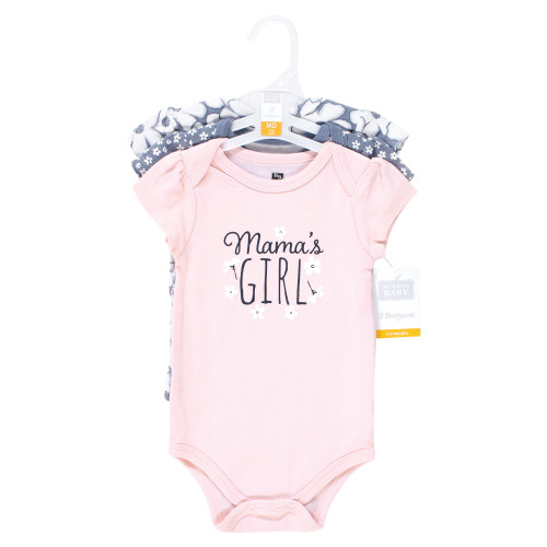 Hudson Baby Cotton Bodysuits, Mamas Girl Tiny Flower