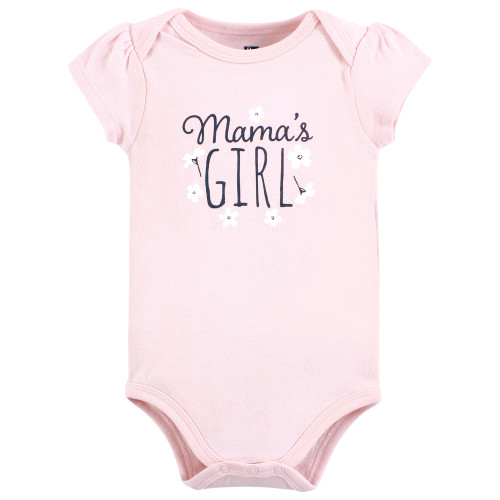 Hudson Baby Cotton Bodysuits, Mamas Girl Tiny Flower