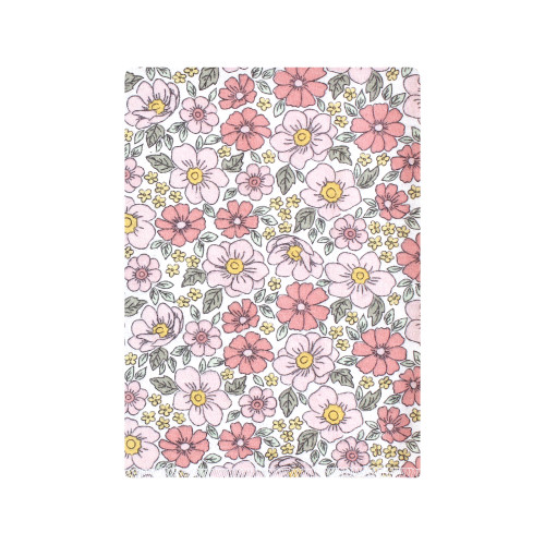 Hudson Baby Cotton Flannel Burp Cloths Bundle, Pink Yellow Pretty Floral