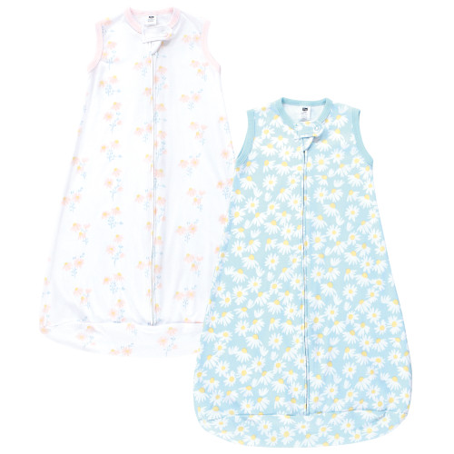 Hudson Baby Cotton Long-Sleeve Wearable Sleeping Bag, Sack, Blanket, Mixed Daisy Sleeveless