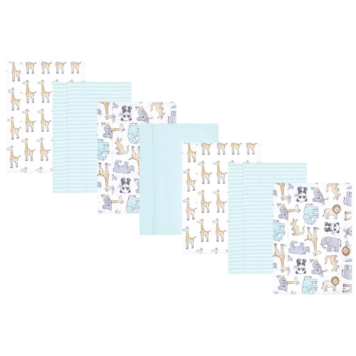 Hudson Baby Cotton Flannel Burp Cloths, Kangaroo 7 Pack