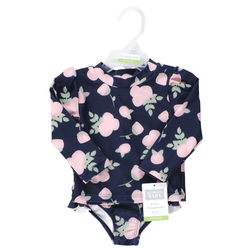 Hudson Baby Swim Rashguard Set, Navy Rose