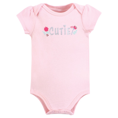 Hudson Baby Cotton Bodysuits, Happy Girl Wreath