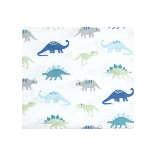 Hudson Baby Cotton Flannel Receiving Blankets Bundle, Soft Teal Dino