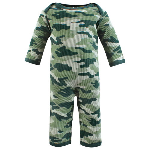 Hudson Baby Thermal Coveralls 2pk, Sage Dinosaur