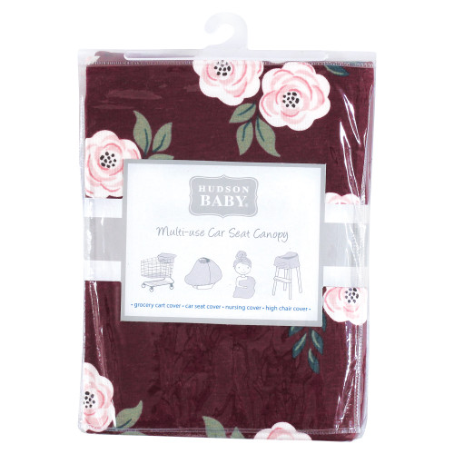Hudson Baby Multi-use Car Seat Canopy, Burgundy Floral