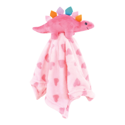 Hudson Baby Animal Face Security Blanket, Cute-A-Saurus 3-Pack