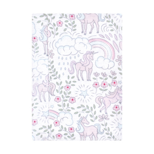 Hudson Baby Cotton Flannel Burp Cloths, Dreamy Unicorn 4 Pack