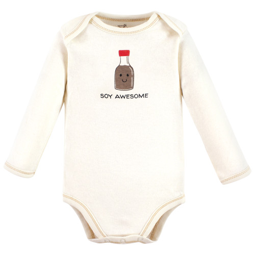 Touched By Nature Organic Cotton Long-Sleeve Bodysuits, Fortune Cookie
