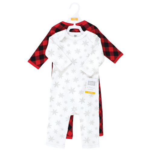 Hudson Baby Thermal Coveralls 2pk, Snowflake