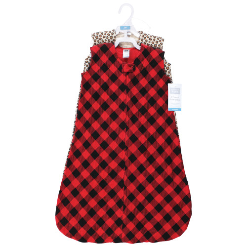 Hudson Baby Thermal Sleeveless Sleeping Bag 2pk, Buffalo Plaid Leopard