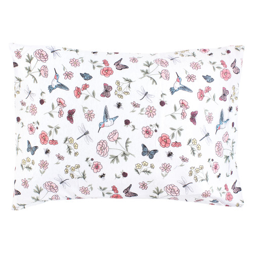 Hudson Baby Cotton Toddler Pillow Case, Hummingbird Garden