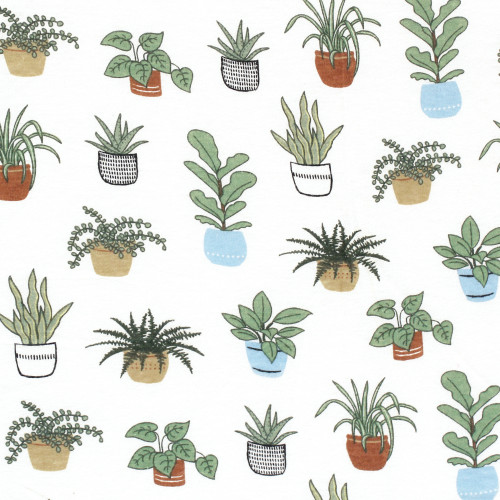 Hudson Baby Cotton Fitted Crib Sheet, Plants