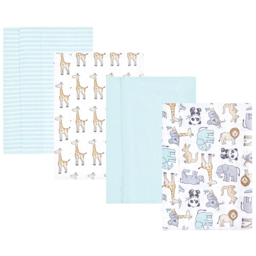 Hudson Baby Cotton Flannel Burp Cloths, Kangaroo 4 Pack