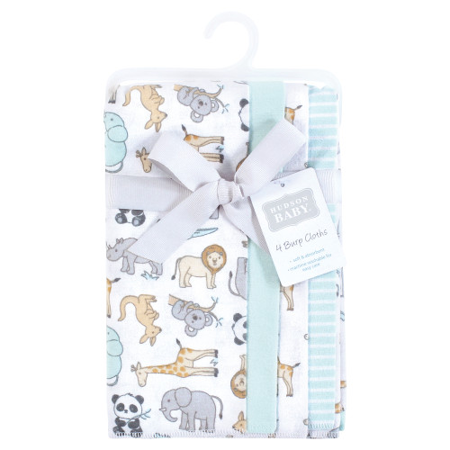 Hudson Baby Cotton Flannel Burp Cloths, Kangaroo 4 Pack