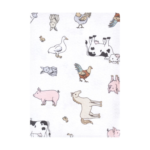 Hudson Baby Cotton Flannel Burp Cloths Bundle, Farm World