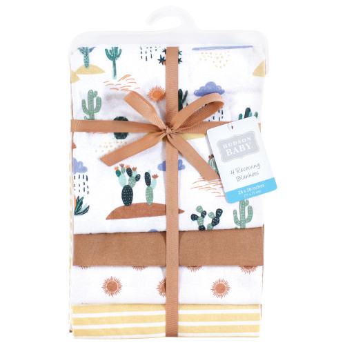 Hudson Baby Cotton Flannel Receiving Blankets, Fun Desert