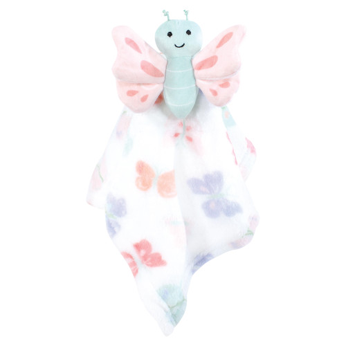Hudson Baby Animal Face Security Blanket, Butterfly 3-Pack