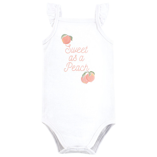 Hudson Baby Bodysuit, Short and Sock, Sweet Peach