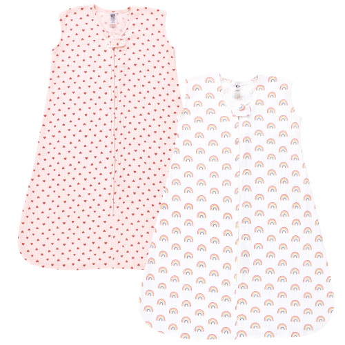 Hudson Baby Thermal Sleeveless Sleeping Bag 2pk, Creative Rainbows