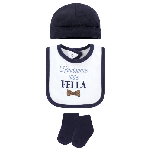 Hudson Baby Cotton Layette Set, Herringbone Little Fella