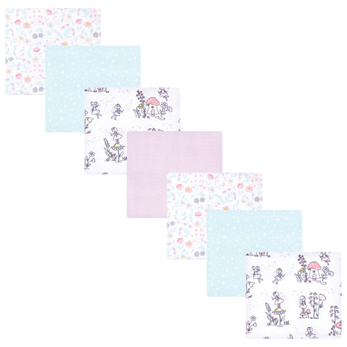 Hudson Baby Cotton Flannel Receiving Blankets Bundle, Garden Fairies