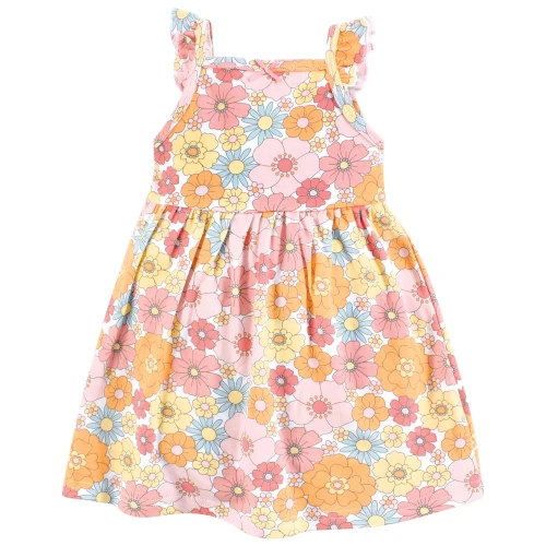 Hudson Baby Cotton Dresses, Peace Love And Flowers