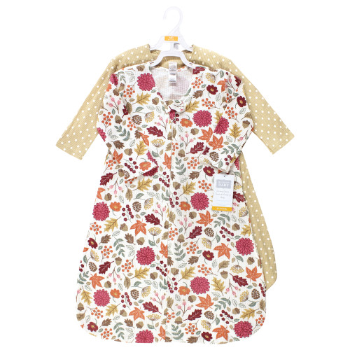 Hudson Baby Thermal Long Sleeve Sleeping Bag 2pk, Acorn Botanical