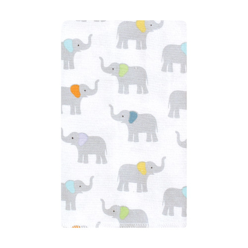 Hudson Baby Cotton Flannel Burp Cloths, Teal Elephant 10 Pack