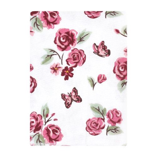Hudson Baby Cotton Flannel Burp Cloths Bundle, Sweet Roses