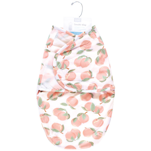 Hudson Baby Plush Faux Fur Swaddle Wrap, Peach
