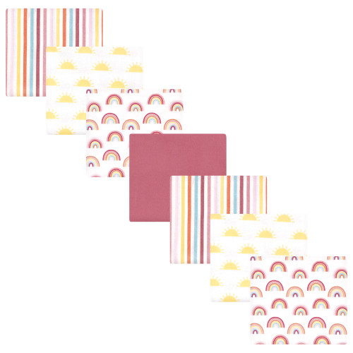 Hudson Baby Cotton Flannel Receiving Blankets Bundle, Sunshine And Rainbows