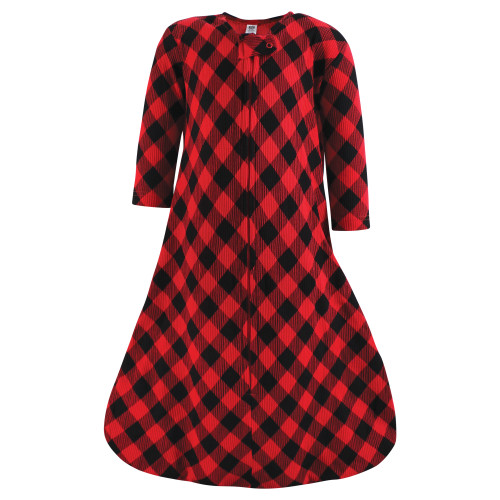 Hudson Baby Thermal Long Sleeve Sleeping Bag 2pk, Buffalo Plaid Leopard