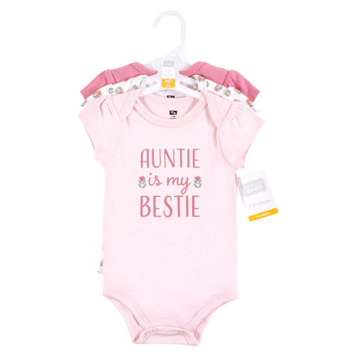 Hudson Baby Cotton Bodysuits, Auntie Bestie