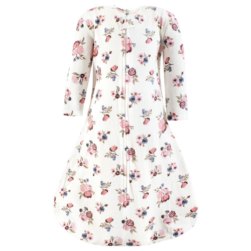 Hudson Baby Thermal Long Sleeve Sleeping Bag 2pk, Dusty Rose Floral