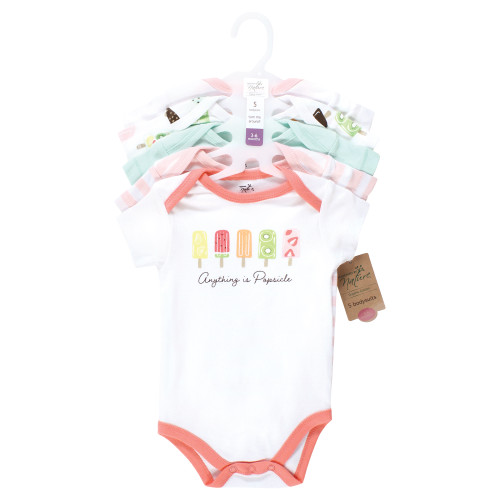 Touched By Nature Organic Cotton Bodysuits, Popsicle