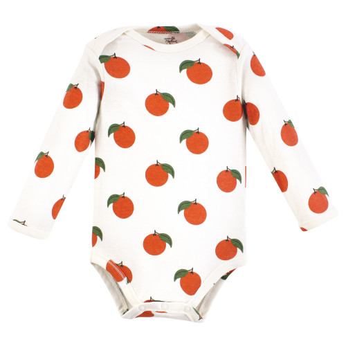 Touched By Nature Organic Cotton Long-Sleeve Bodysuits, Fruits And Veggies