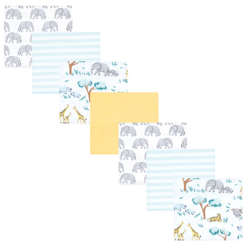 Hudson Baby Cotton Flannel Receiving Blankets Bundle, Safari Friends