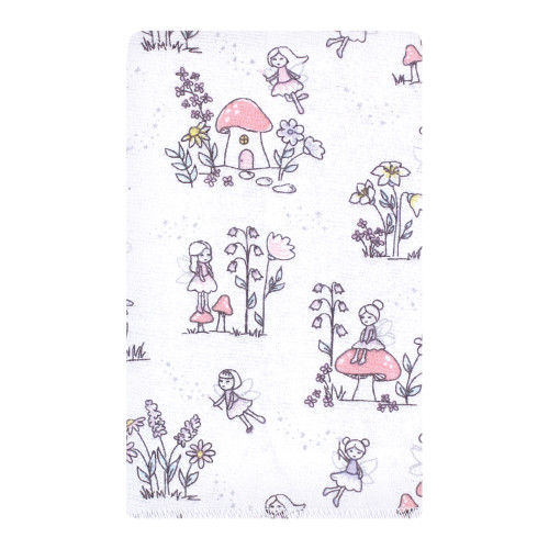 Hudson Baby Cotton Flannel Burp Cloths, Garden Fairies 10 Pack