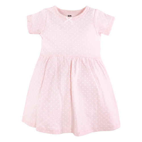 Hudson Baby Cotton Dresses, Tiny Pink Flower