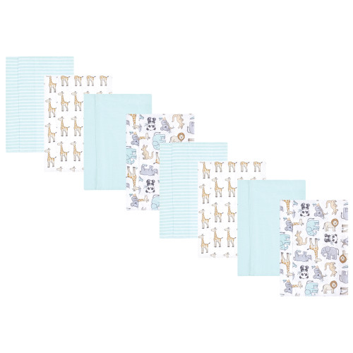 Hudson Baby Cotton Poly Flannel Burp Cloths Multipack, Kangaroo 8-Pack