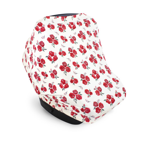 Hudson Baby Multi-use Car Seat Canopy, Red Rose