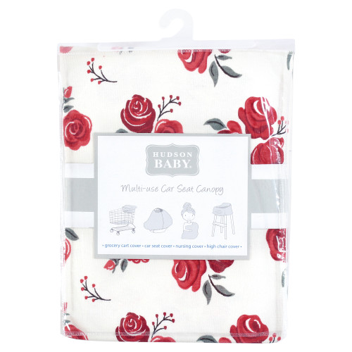 Hudson Baby Multi-use Car Seat Canopy, Red Rose