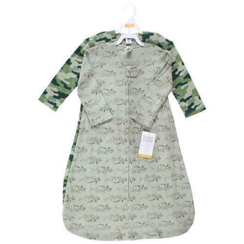 Hudson Baby Thermal Long Sleeve Sleeping Bag 2pk, Sage Dinosaur