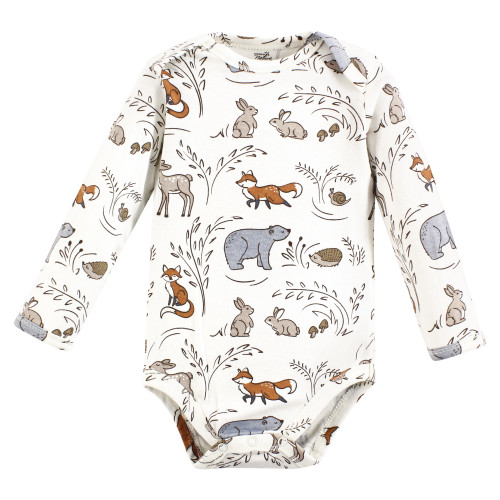 Touched By Nature Organic Cotton Long-Sleeve Bodysuits, Dreamy Woodland