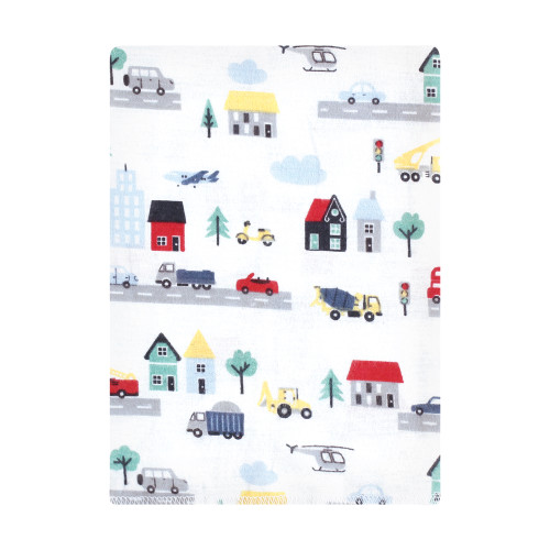 Hudson Baby Cotton Flannel Burp Cloths Bundle, City Life