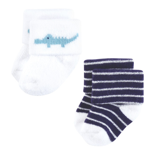 Hudson Baby Cotton Rich Newborn and Terry Socks, Ocean Friends
